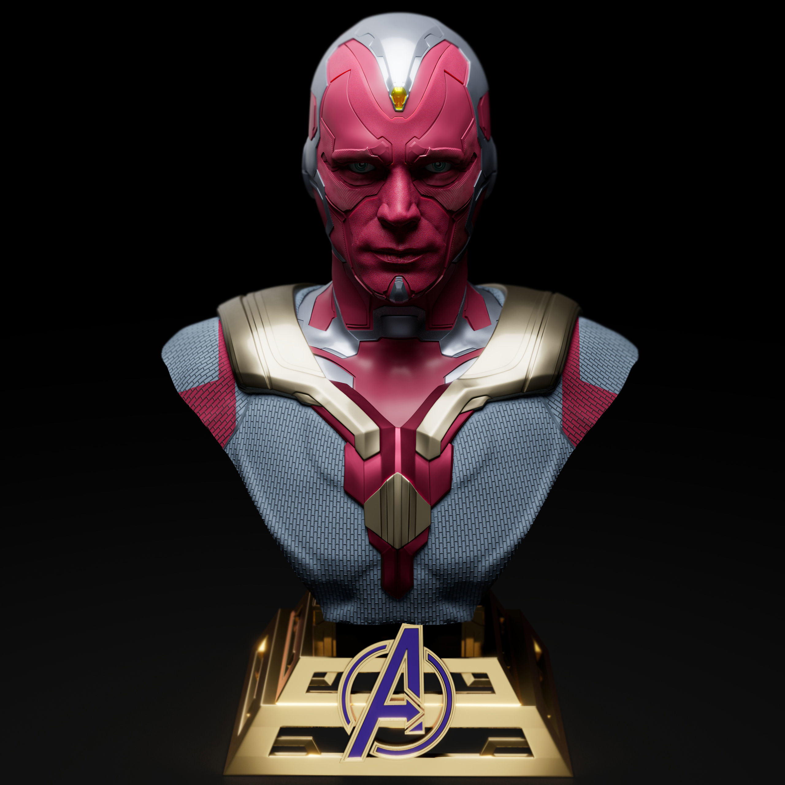 Vision Avengers Bust 3D print model_1
