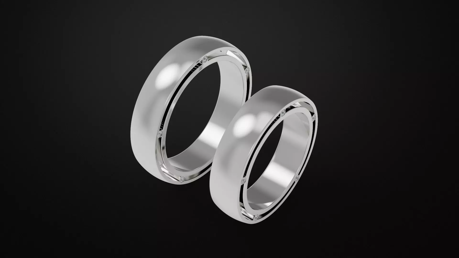 wedding rings 3D print model_0
