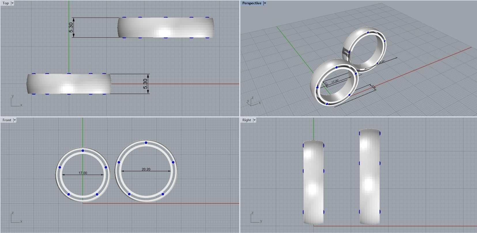 wedding rings 3D print model_3