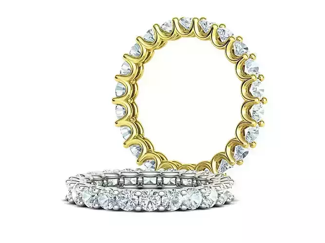 Diamond Eternity Ring with 3mm Stones 3dmodel MANY FINGERS 3D print model