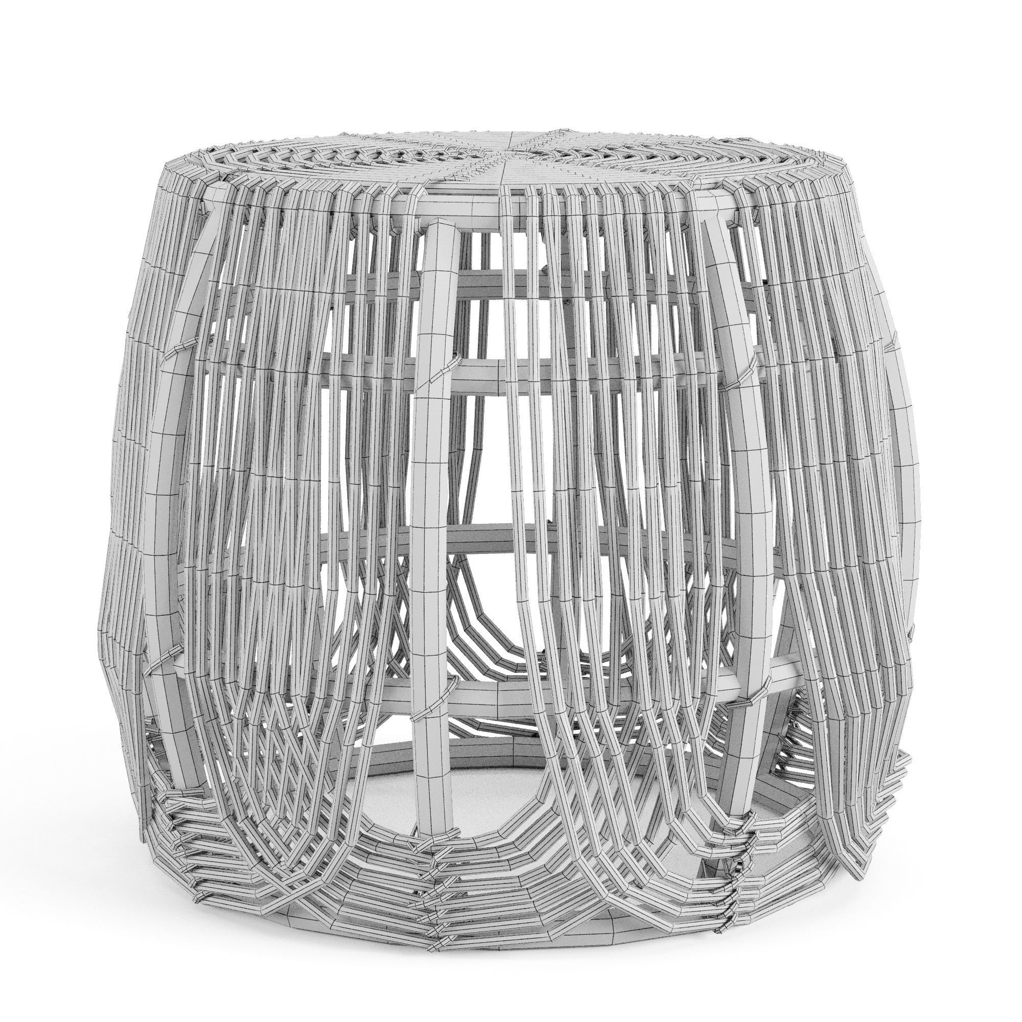 SANKOFA Stool Low-poly 3D model_6