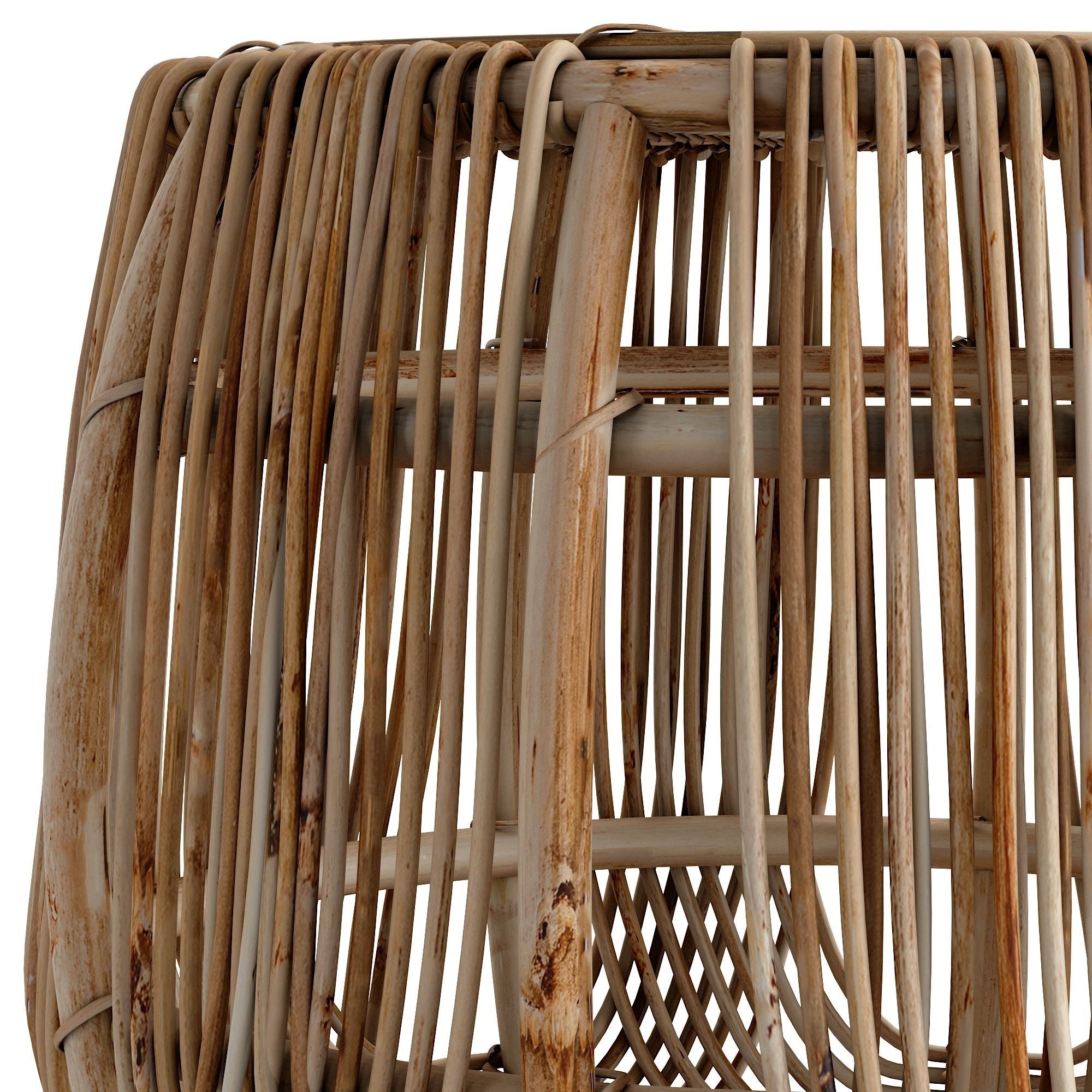 SANKOFA Stool Low-poly 3D model_4