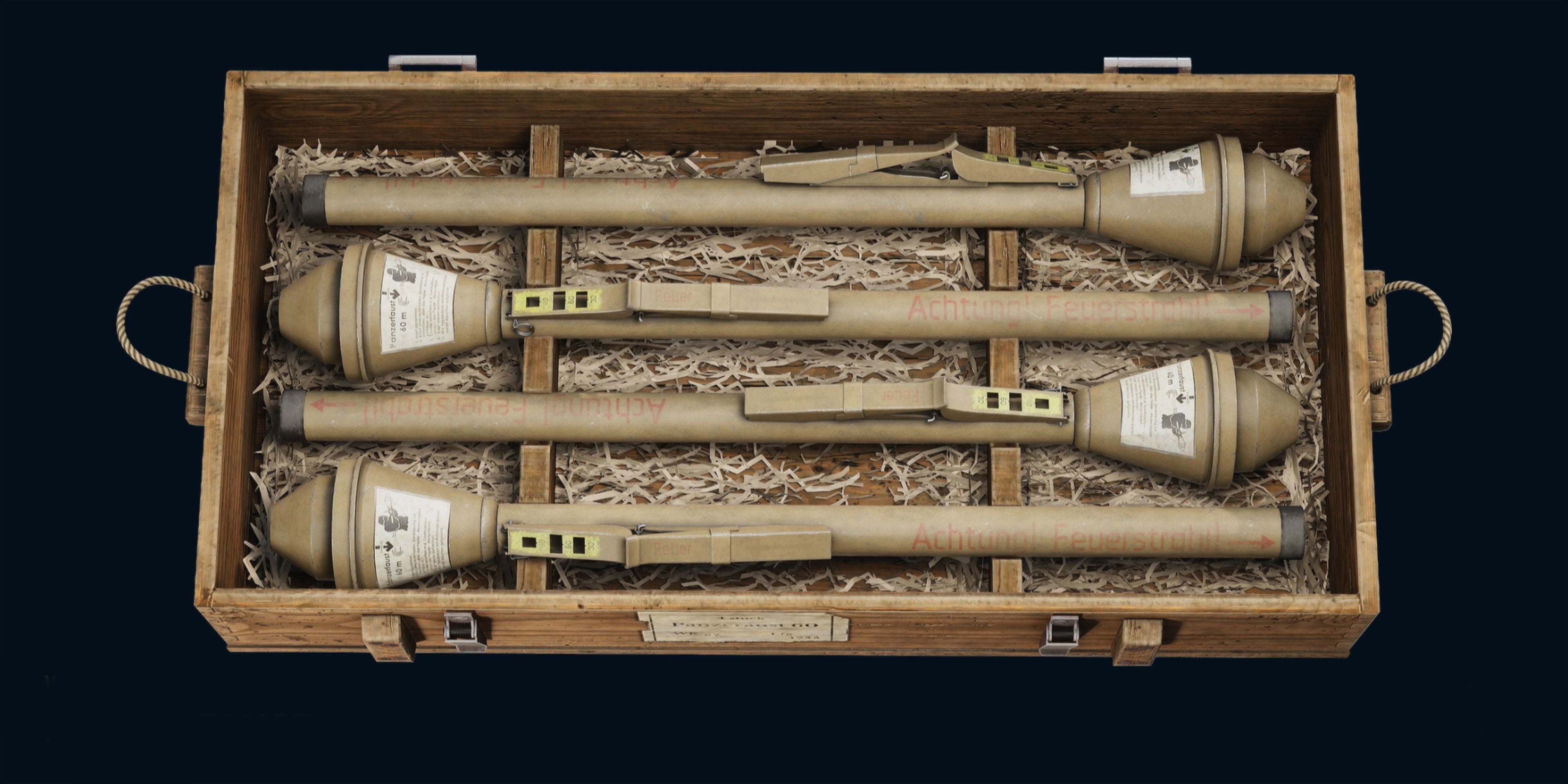 Panzerfaust and box Low-poly 3D model_2