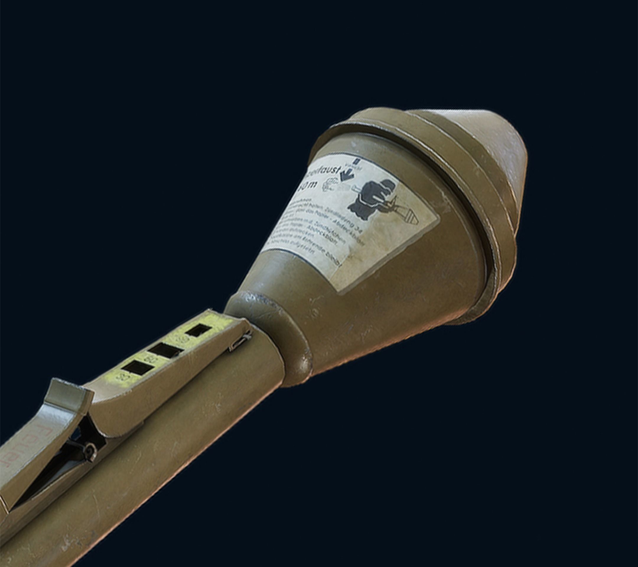 Panzerfaust and box Low-poly 3D model_4