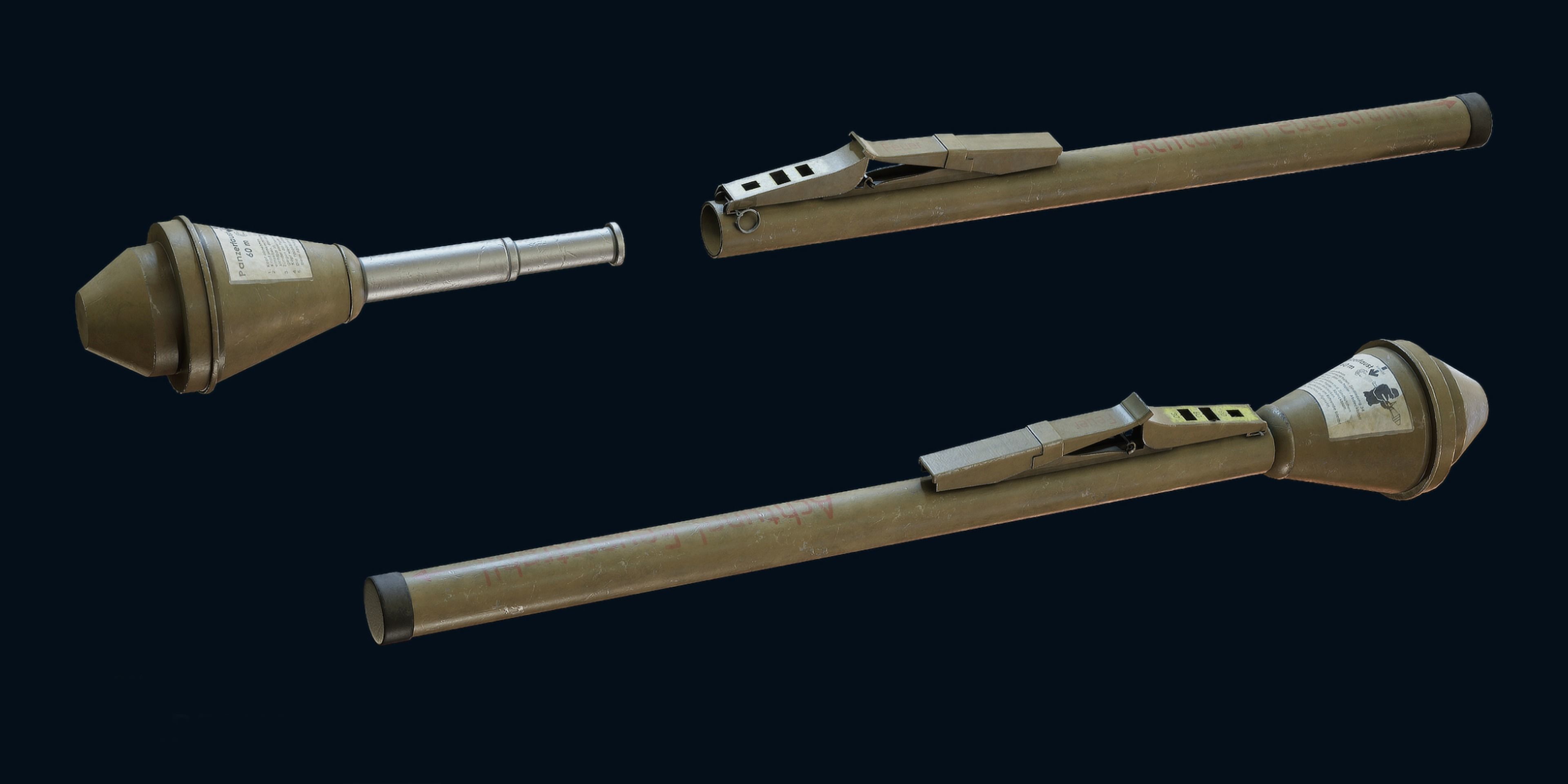 Panzerfaust and box Low-poly 3D model_5