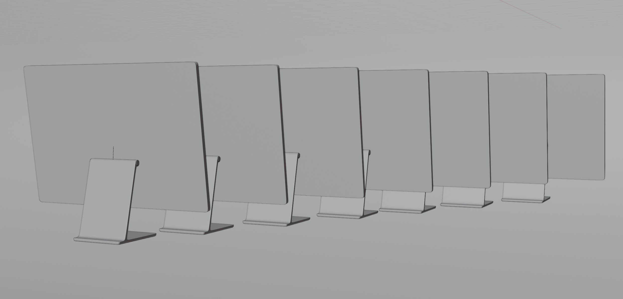 set of modern design desktop computer set in many color 3D model_7