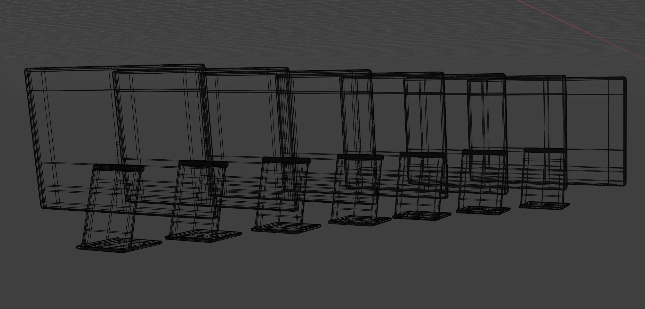 set of modern design desktop computer set in many color 3D model_8