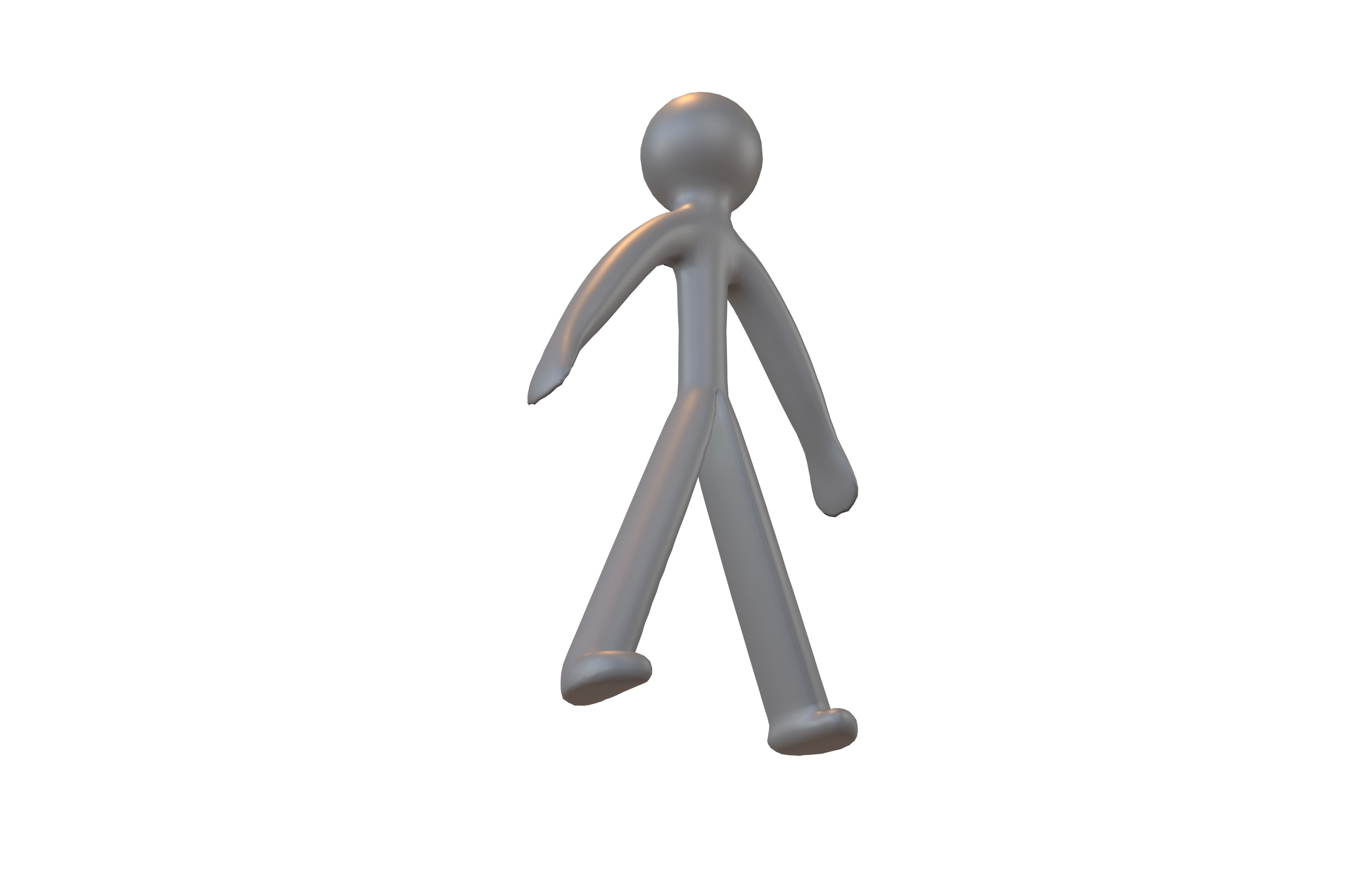 Stick Men v1 002 Low-poly 3D model_3