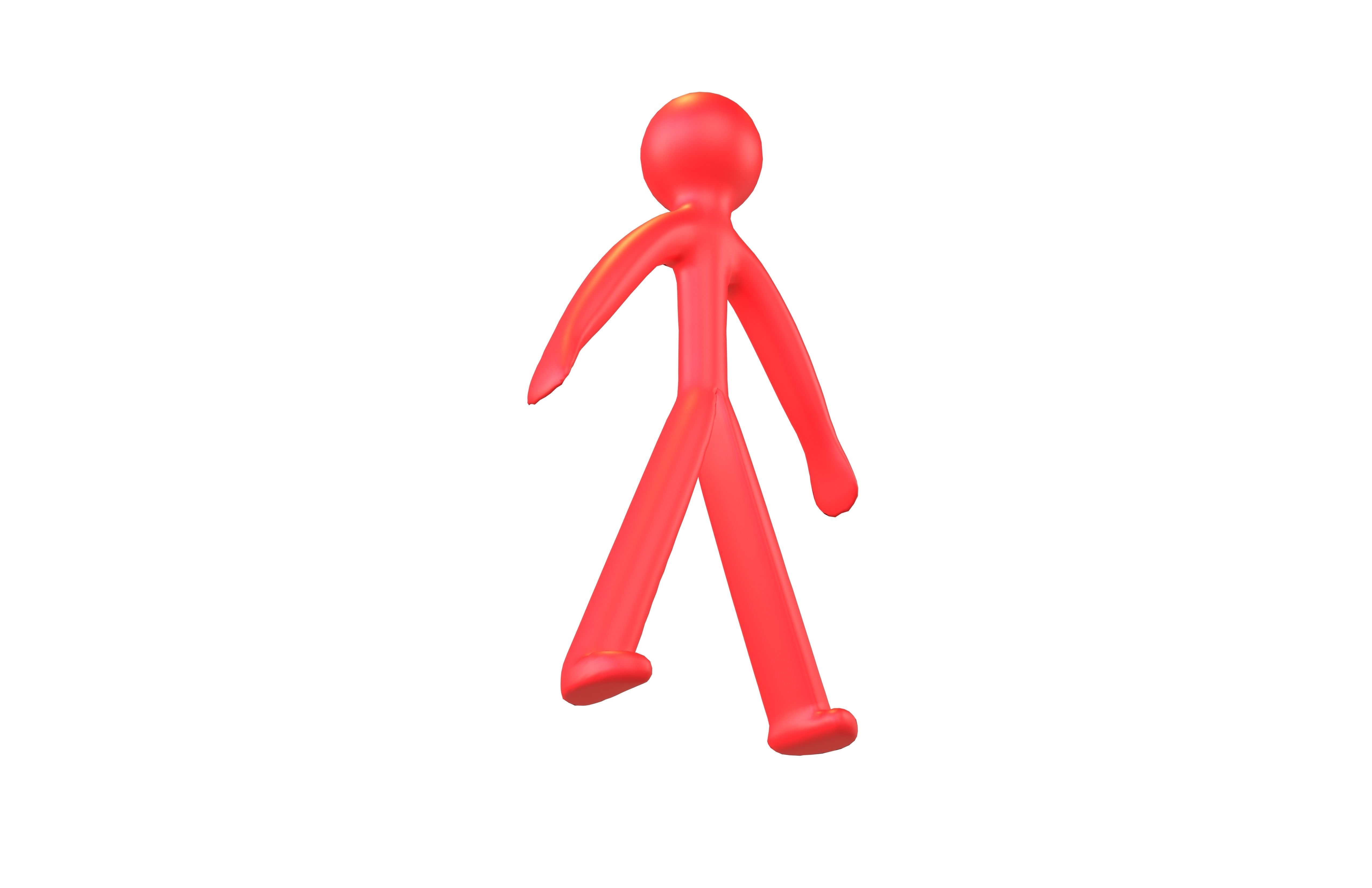 Stick Men v1 003 Low-poly 3D model_3