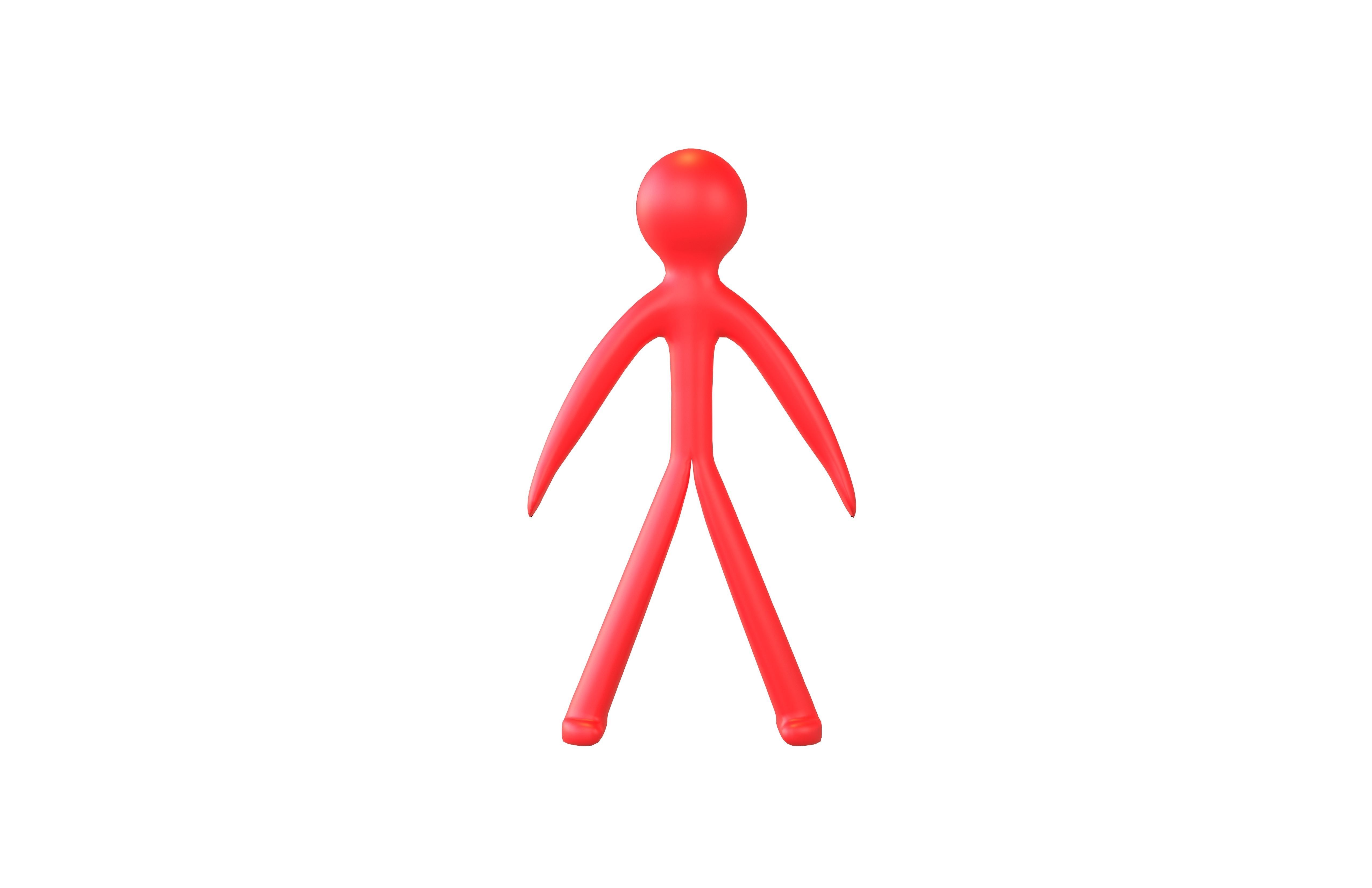 Stick Men v1 003 Low-poly 3D model_2
