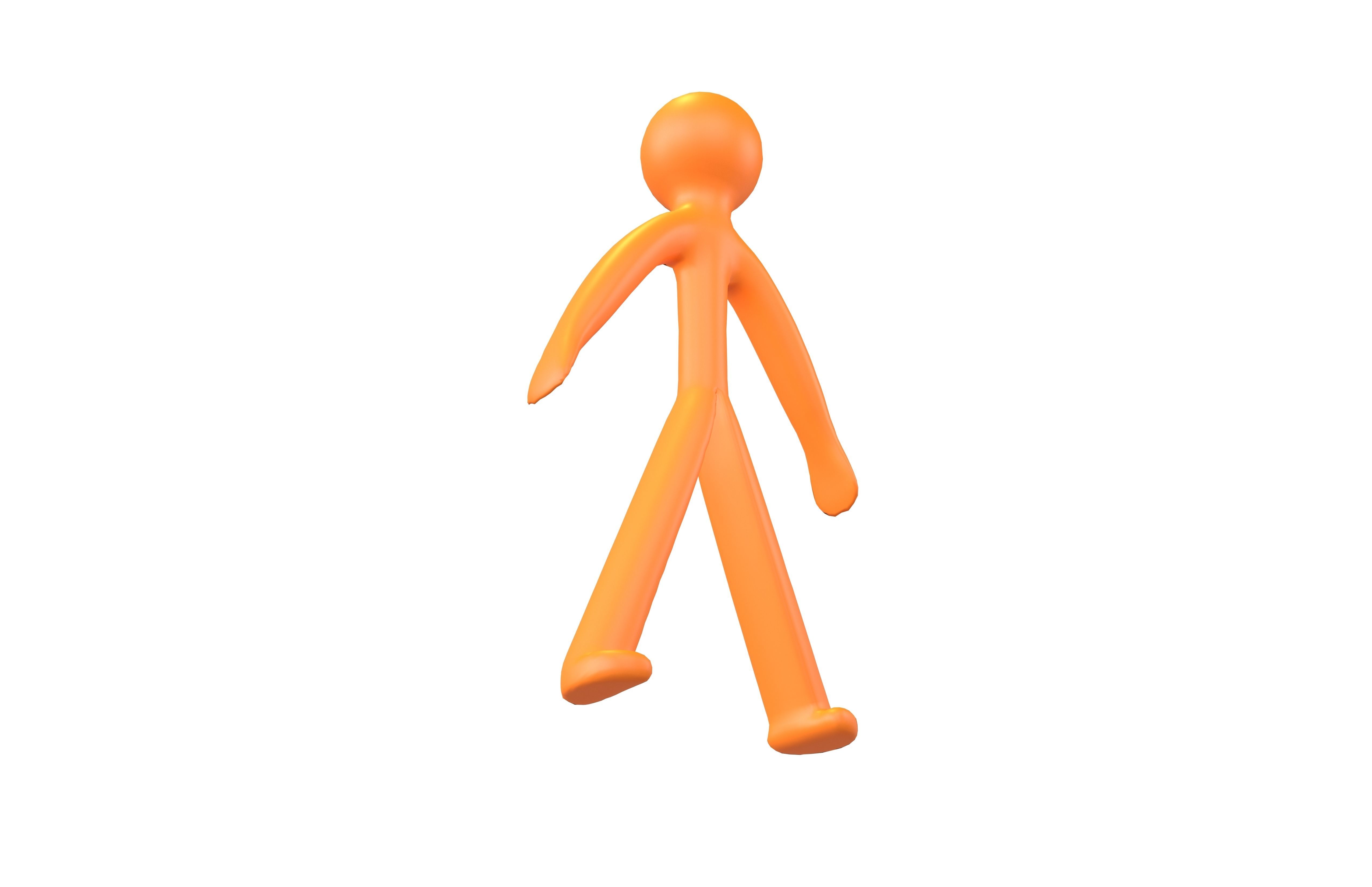 Stick Men v1 004 Low-poly 3D model_3