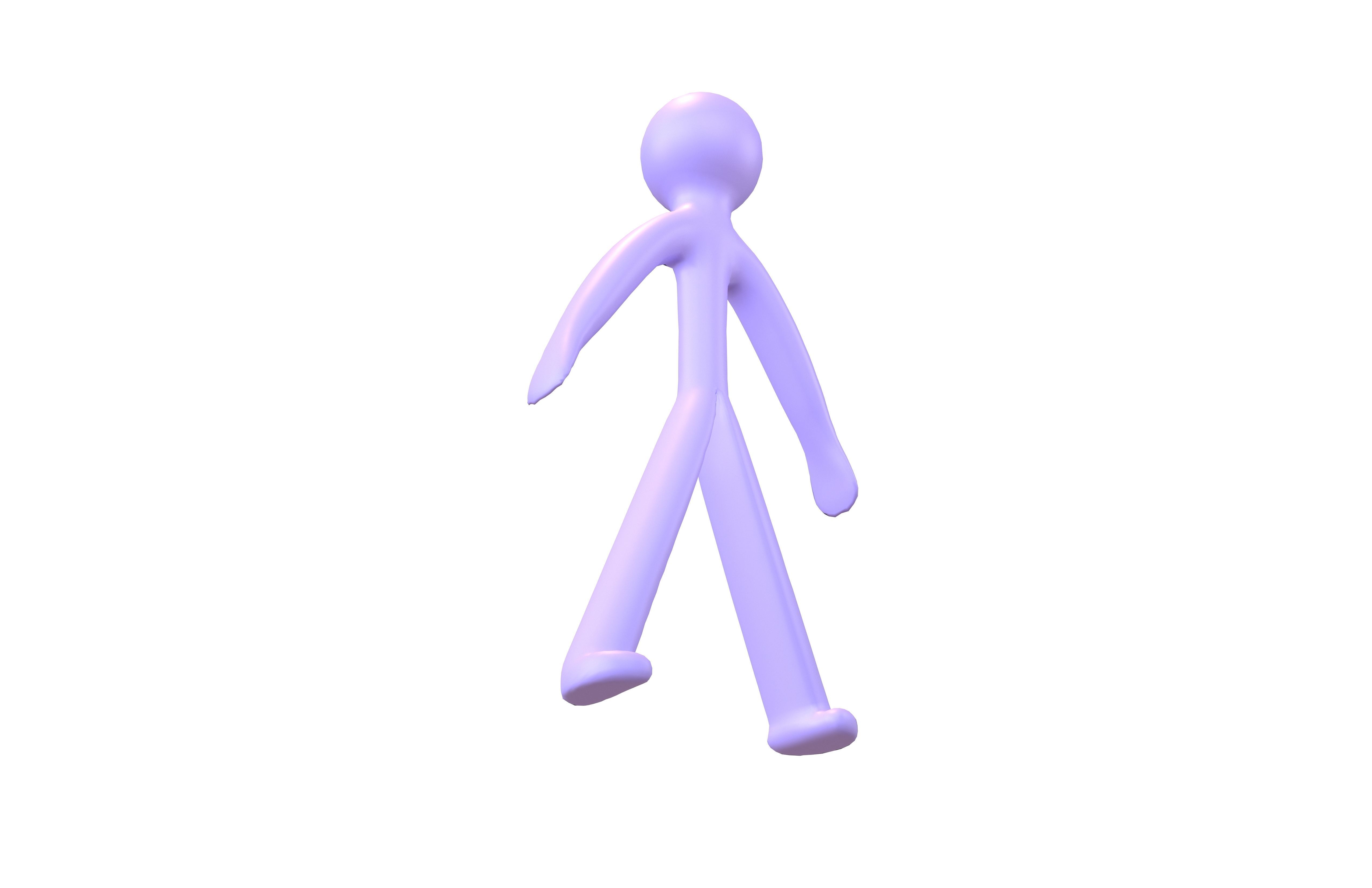 Stick Men v1 006 Low-poly 3D model_3