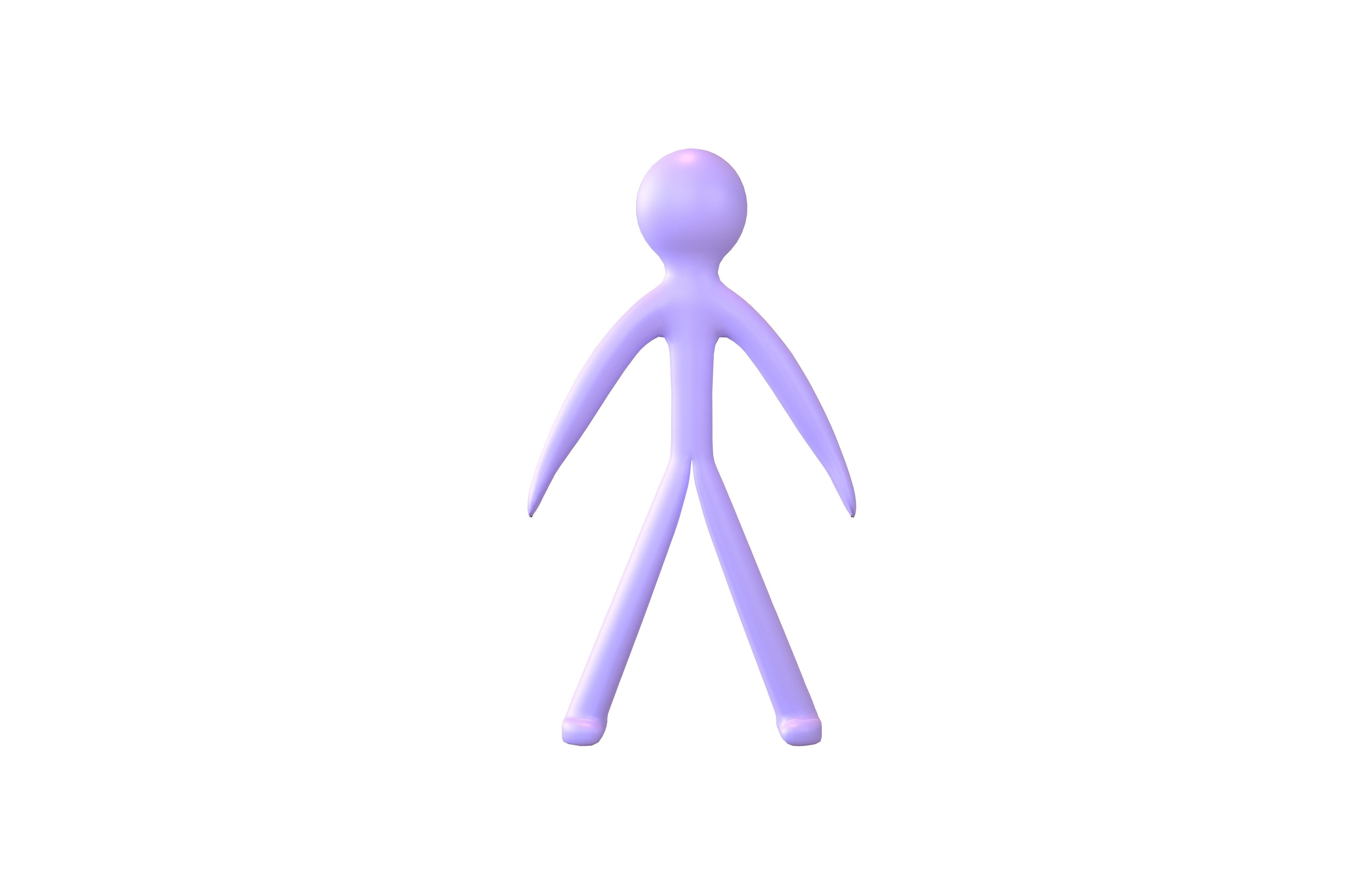 Stick Men v1 006 Low-poly 3D model_1