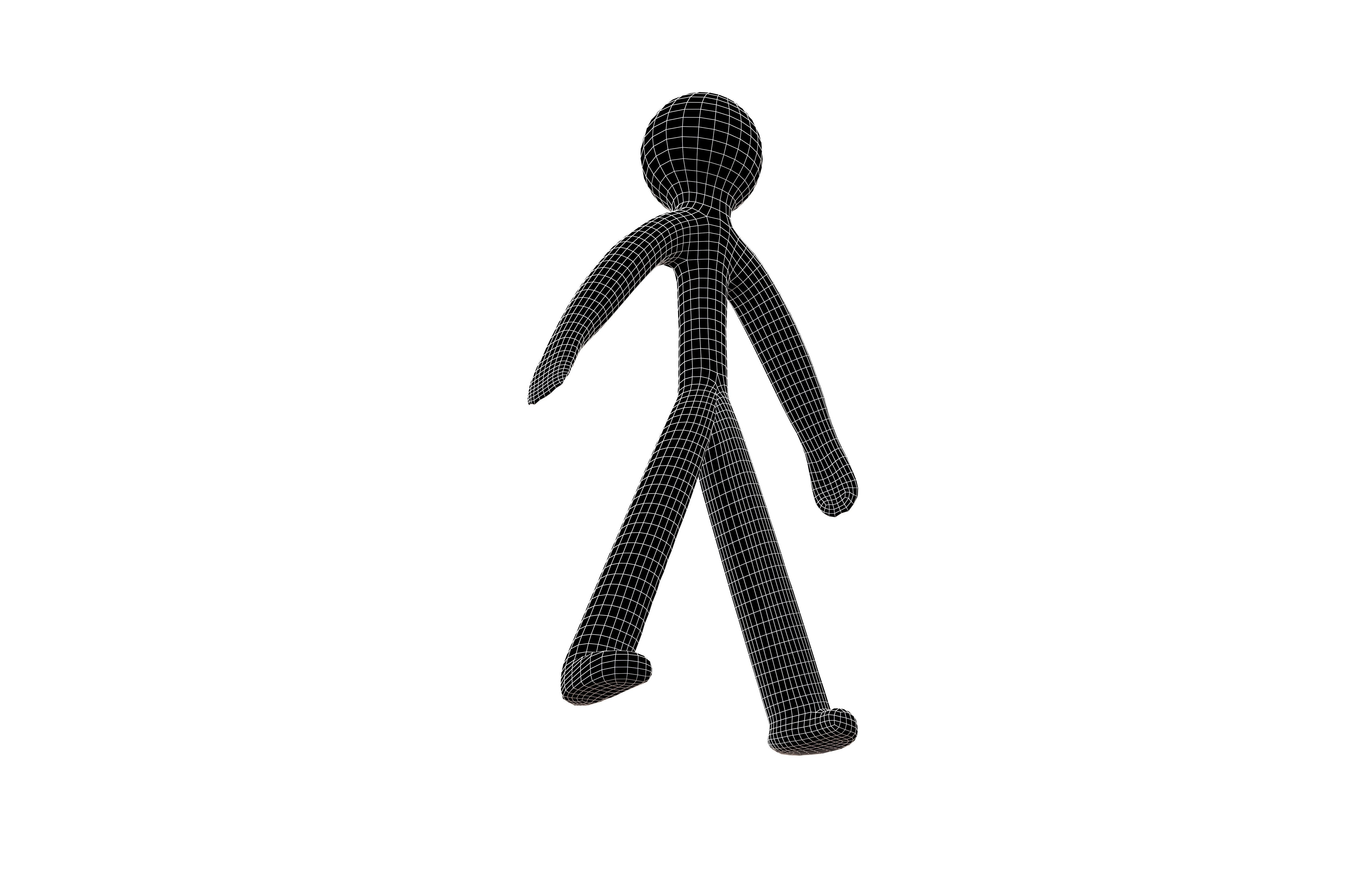 Stick Men v1 010 Low-poly 3D model_7