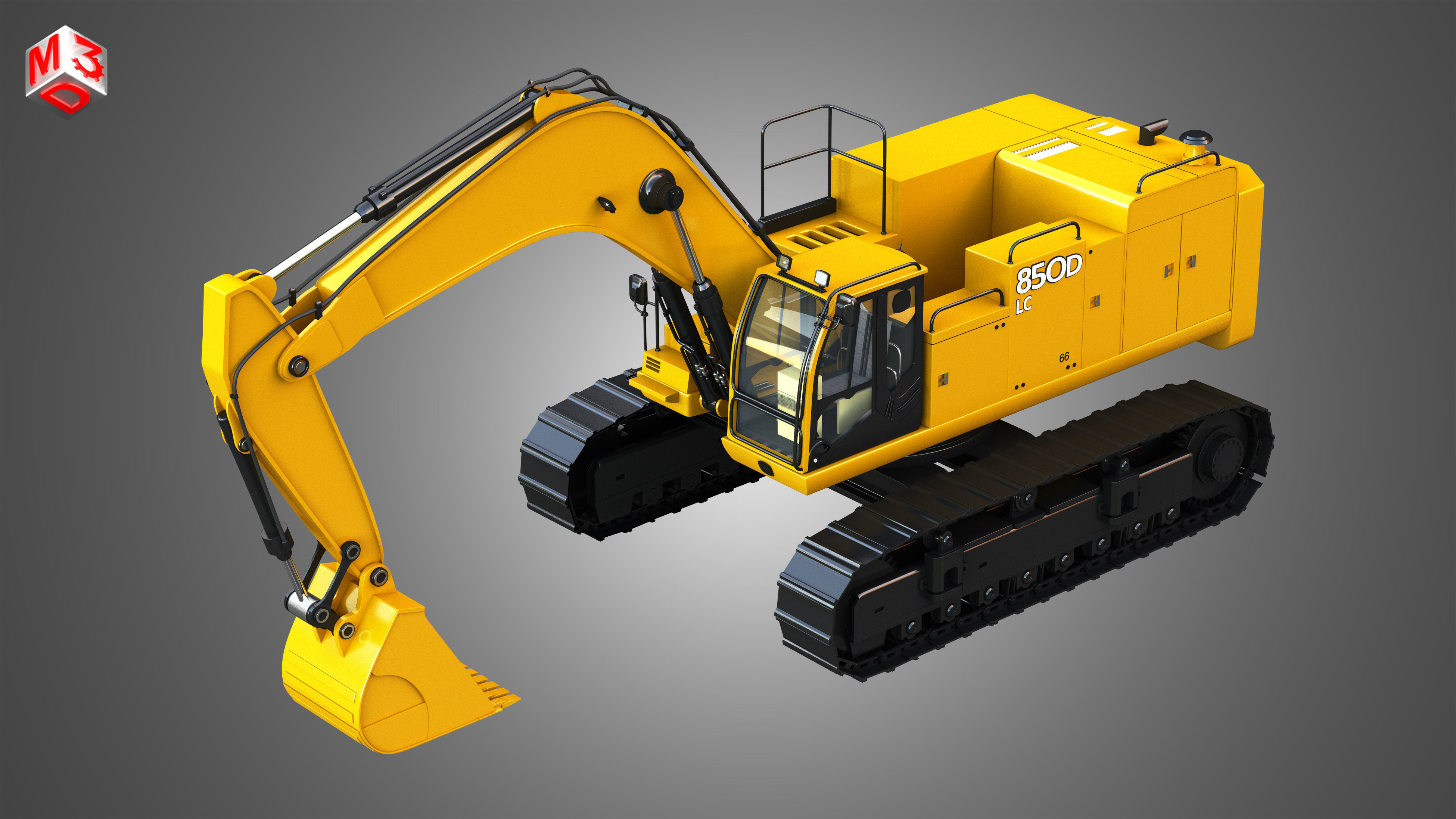 JD - 850D - LC Hydraulic Mining Excavator 3D model_7