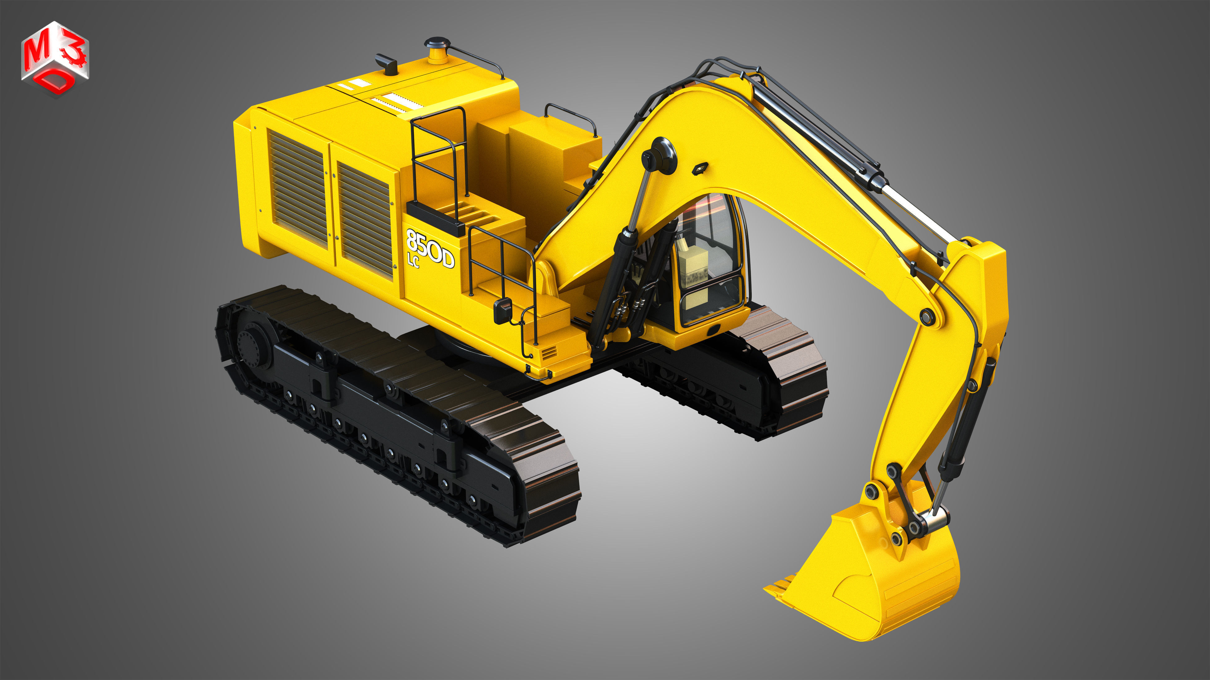 JD - 850D - LC Hydraulic Mining Excavator 3D model_9