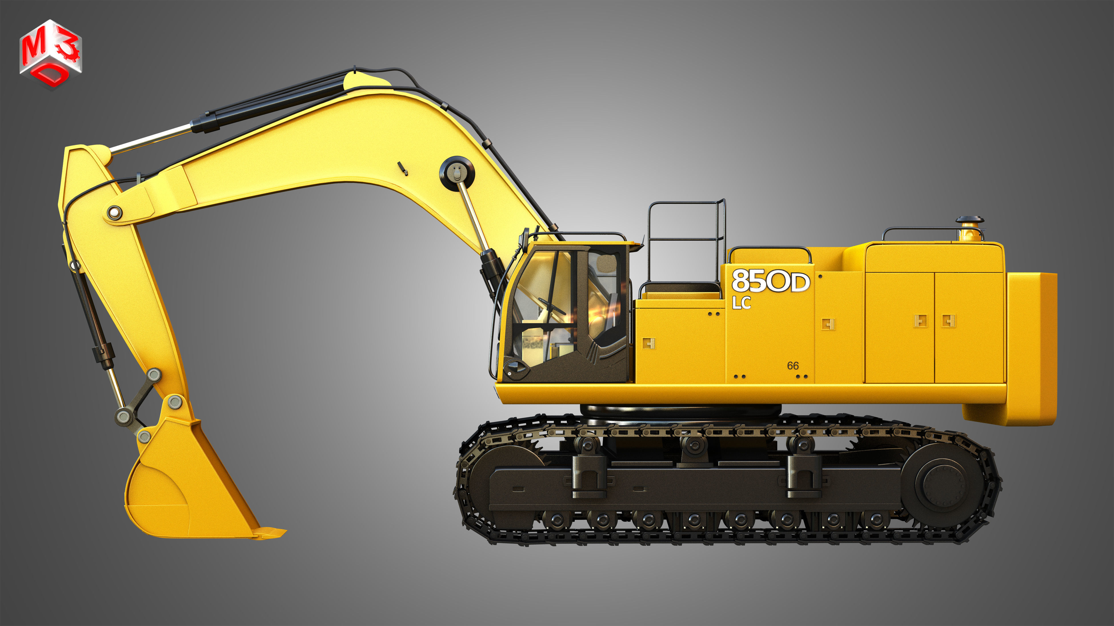 JD - 850D - LC Hydraulic Mining Excavator 3D model_5