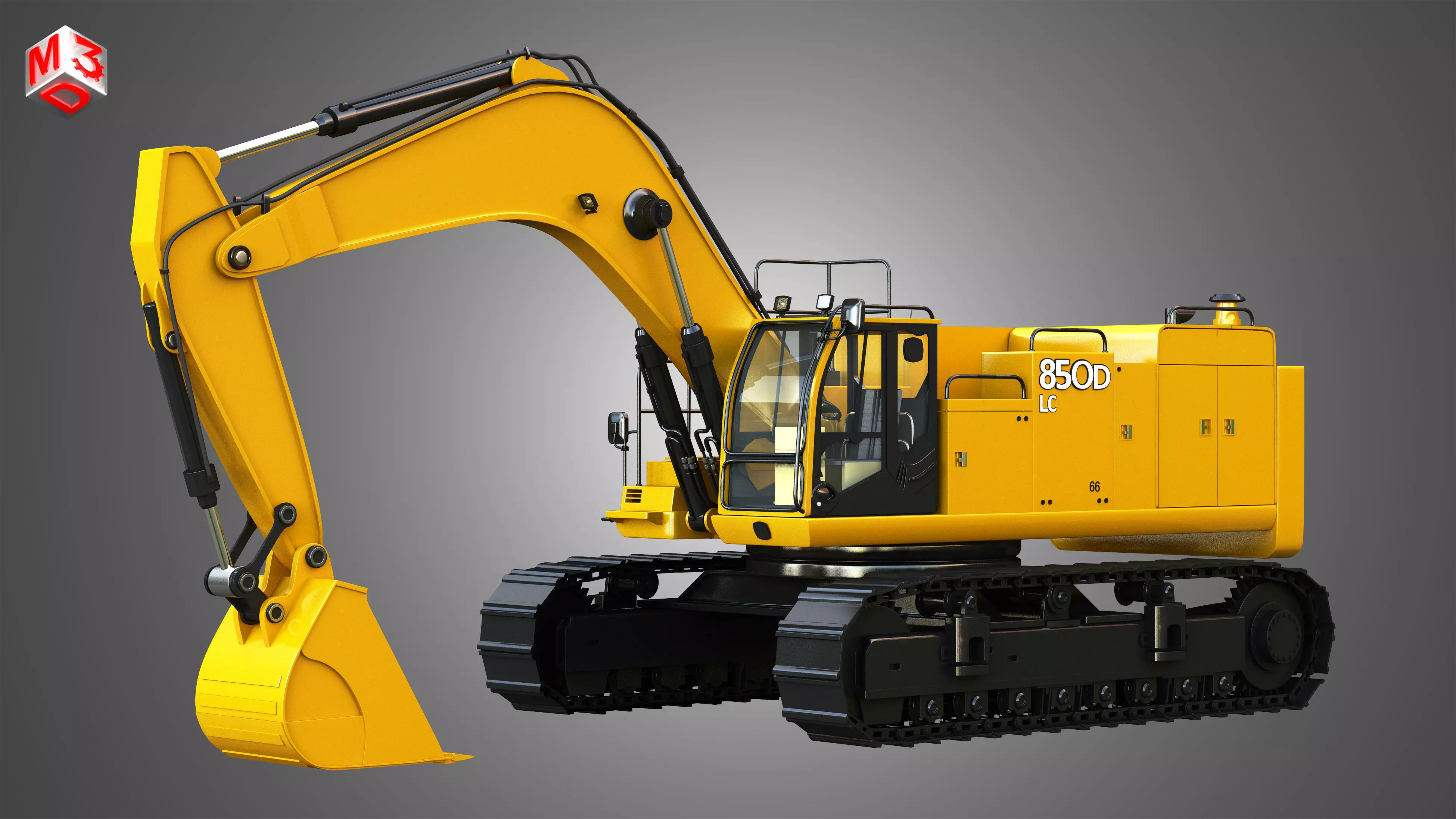 JD - 850D - LC Hydraulic Mining Excavator 3D model_0