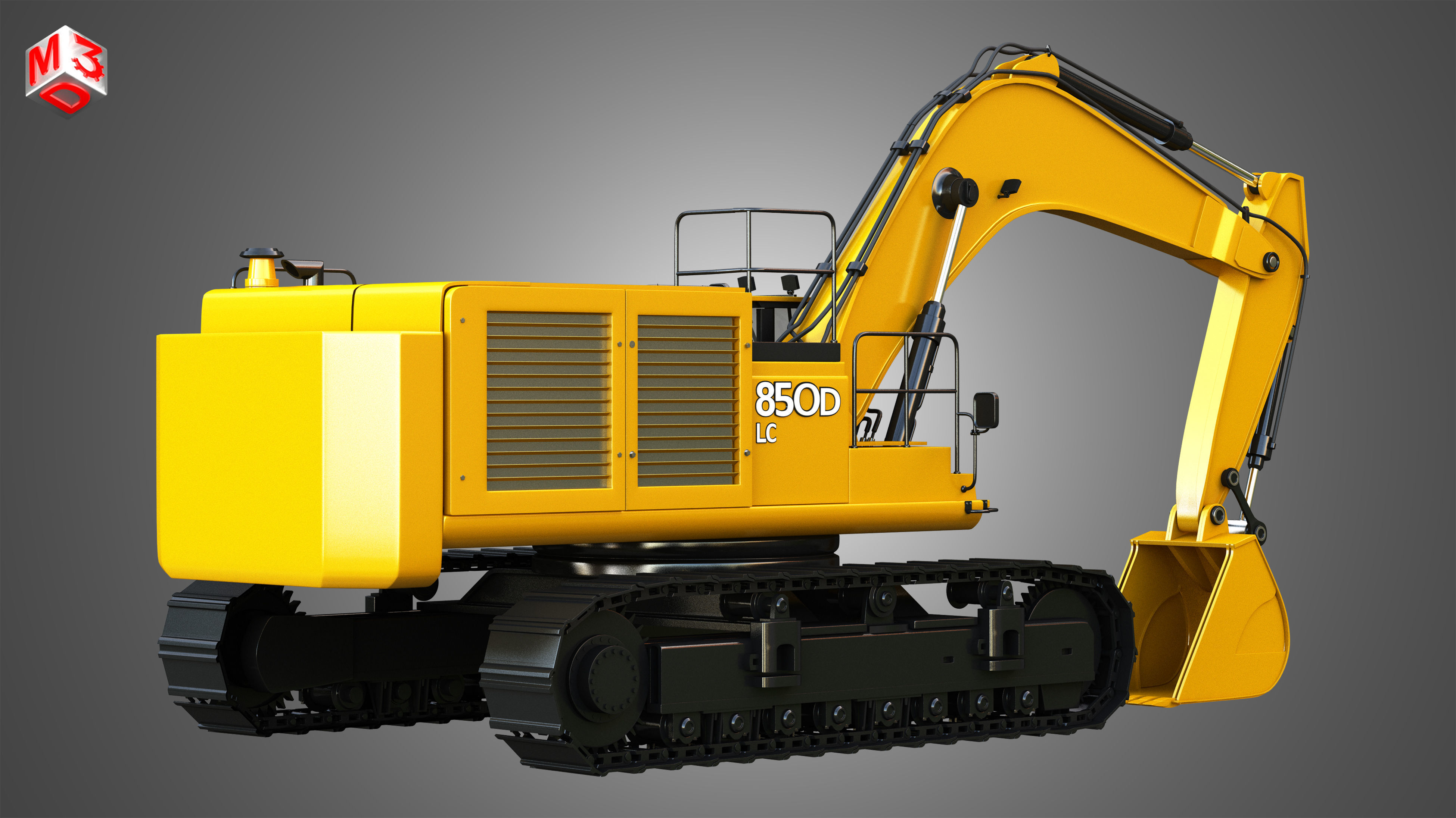 JD - 850D - LC Hydraulic Mining Excavator 3D model_2