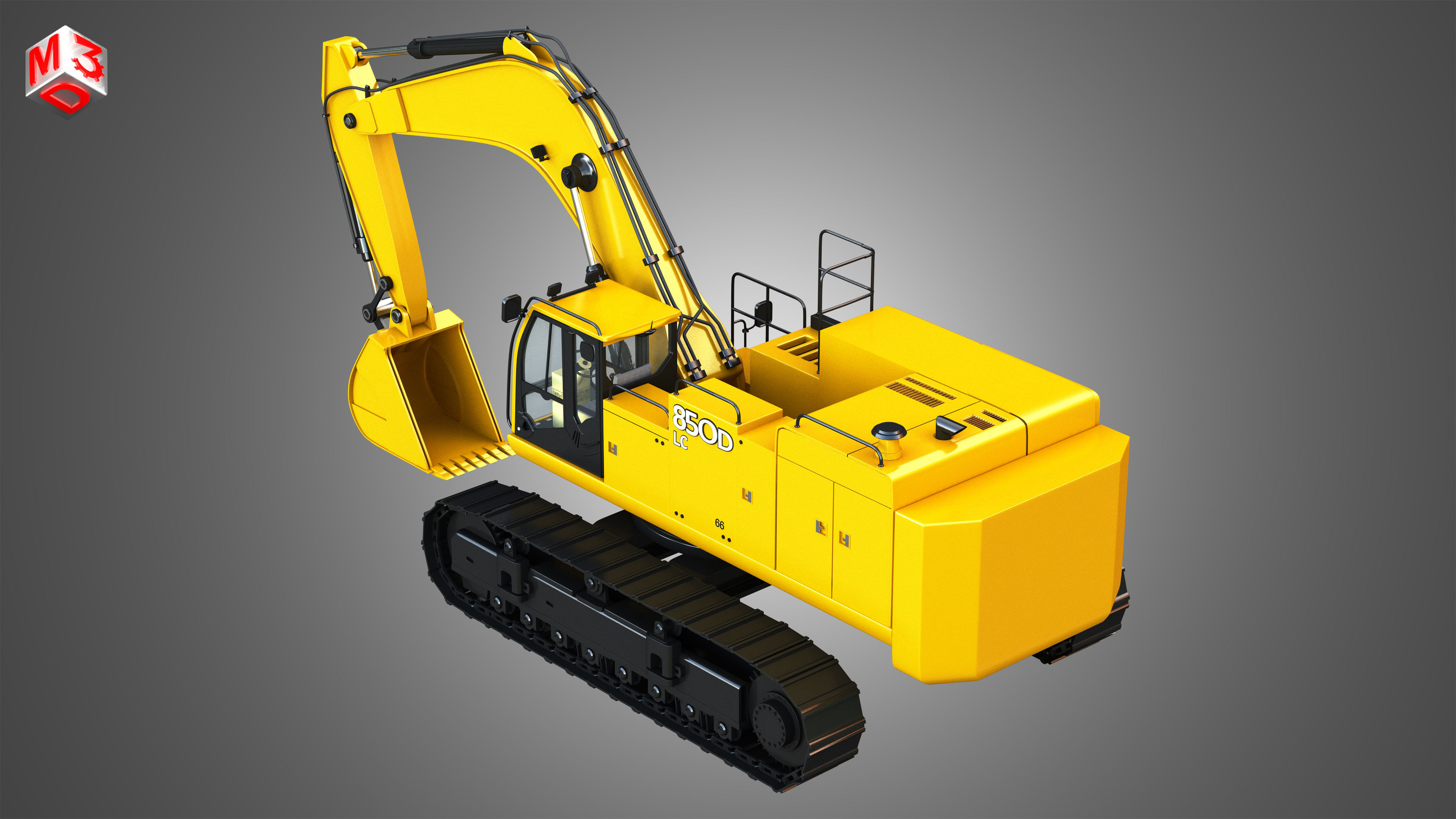 JD - 850D - LC Hydraulic Mining Excavator 3D model_10