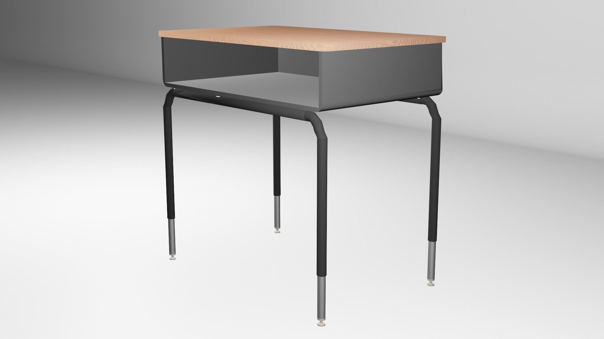 School Table Low-poly 3D model_1