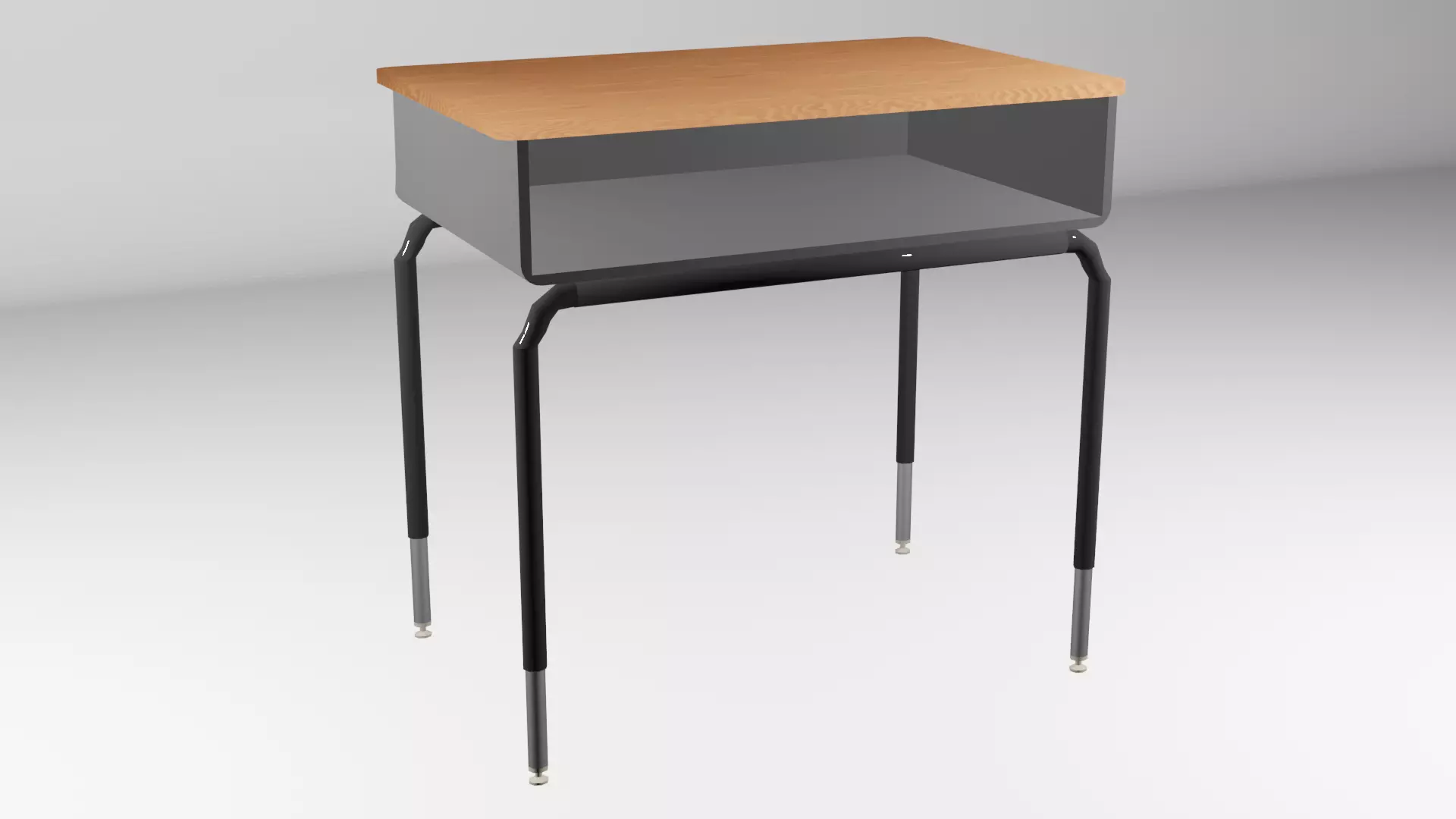 School Table Low-poly 3D model_0