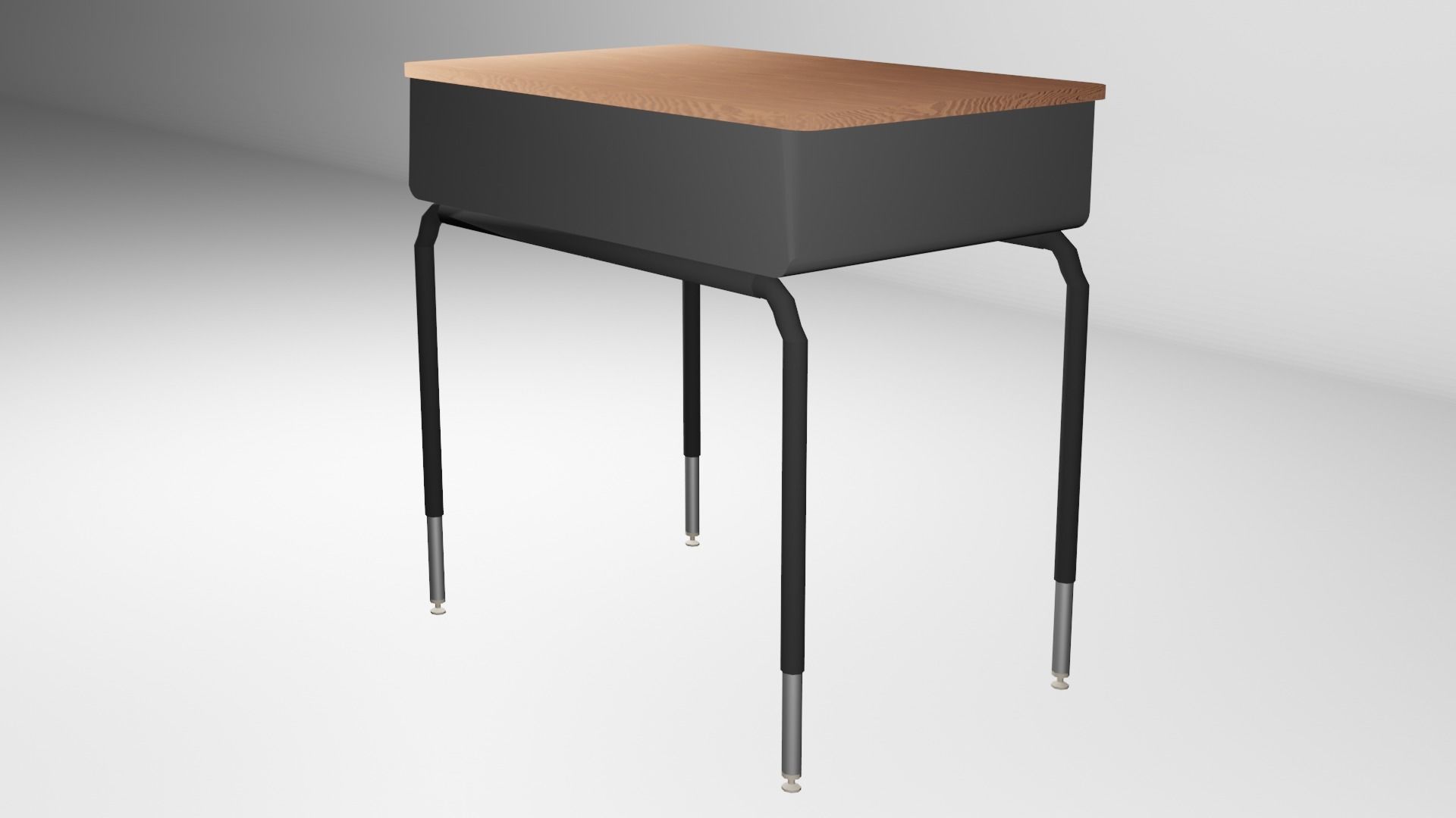 School Table Low-poly 3D model_2