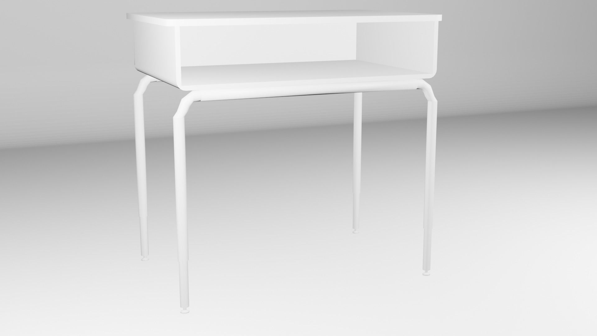 School Table Low-poly 3D model_5