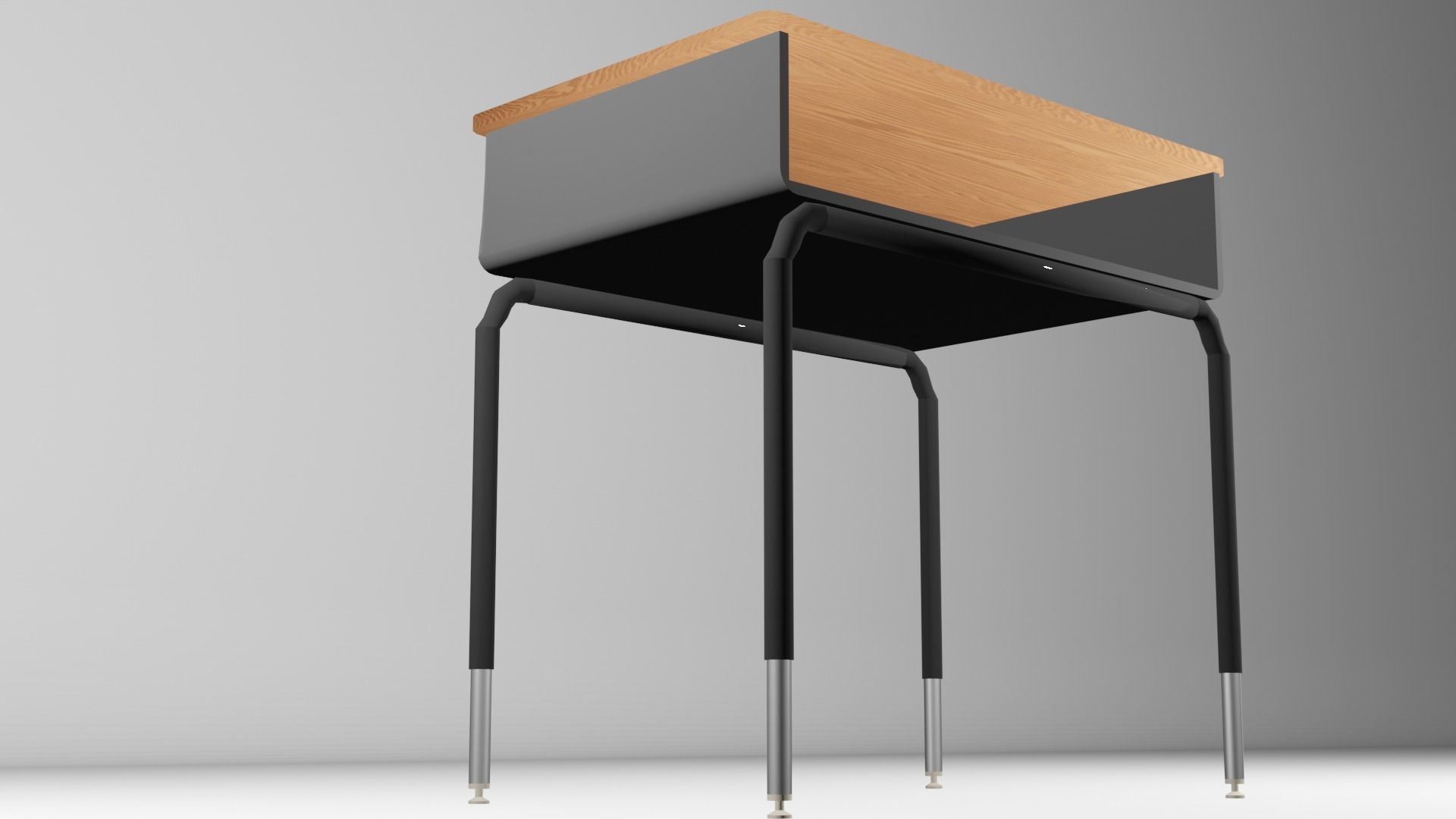 School Table Low-poly 3D model_3