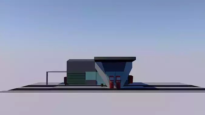 Low poly gas pit or stop