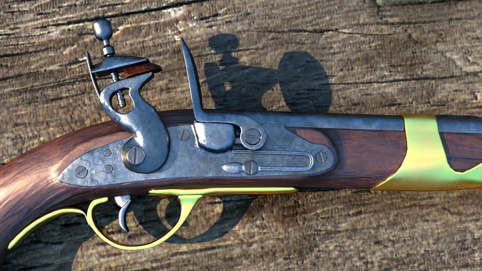 Pistol flintlock 3D model_3