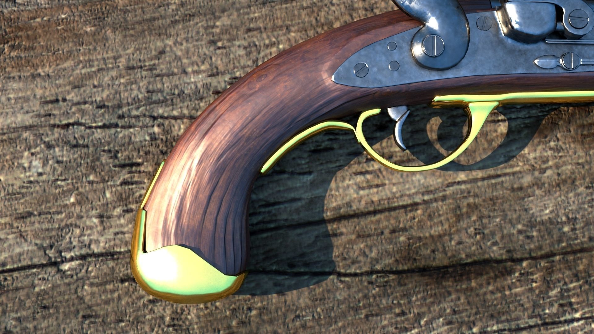 Pistol flintlock 3D model_2