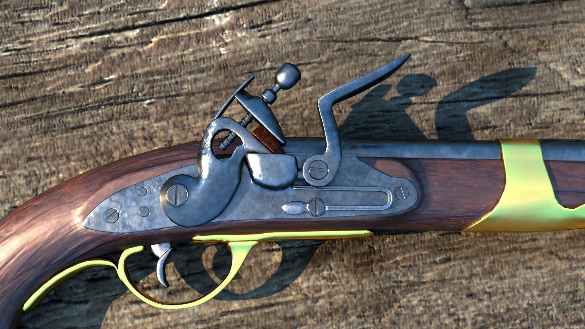 Pistol flintlock 3D model_5