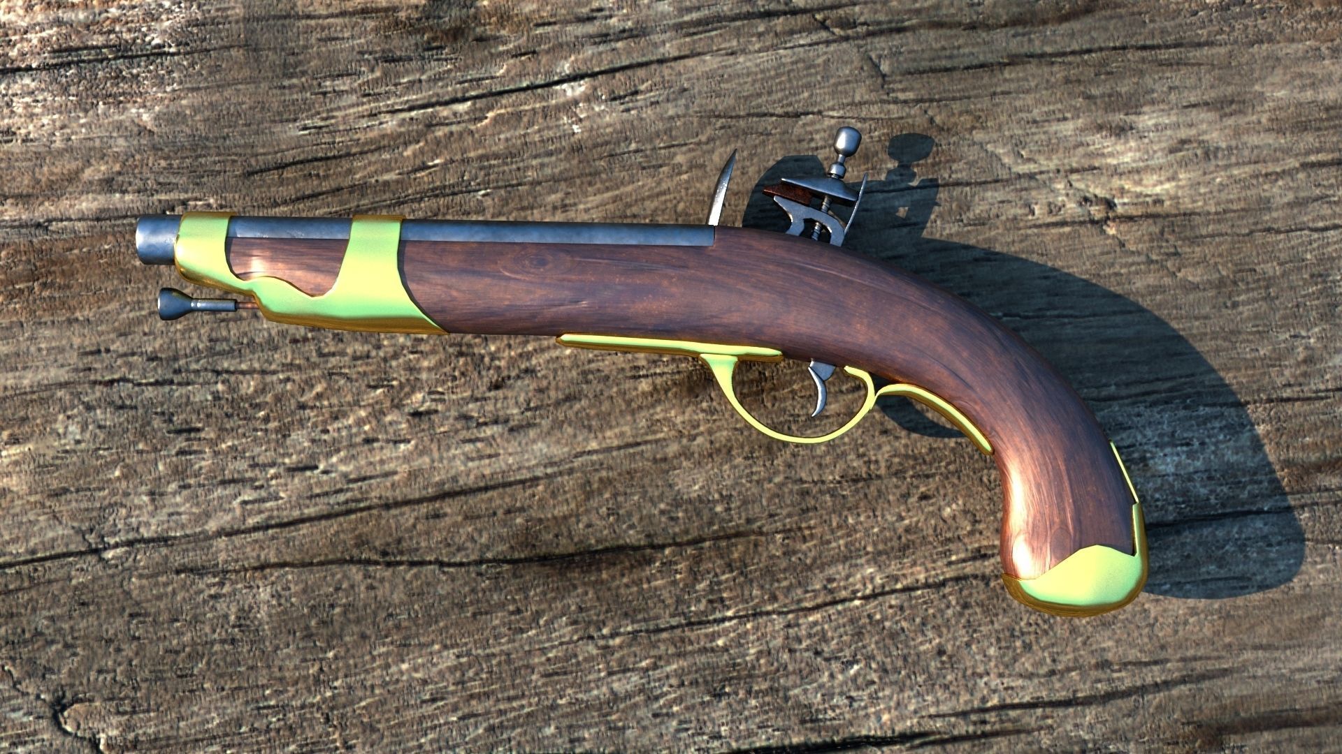 Pistol flintlock 3D model_8