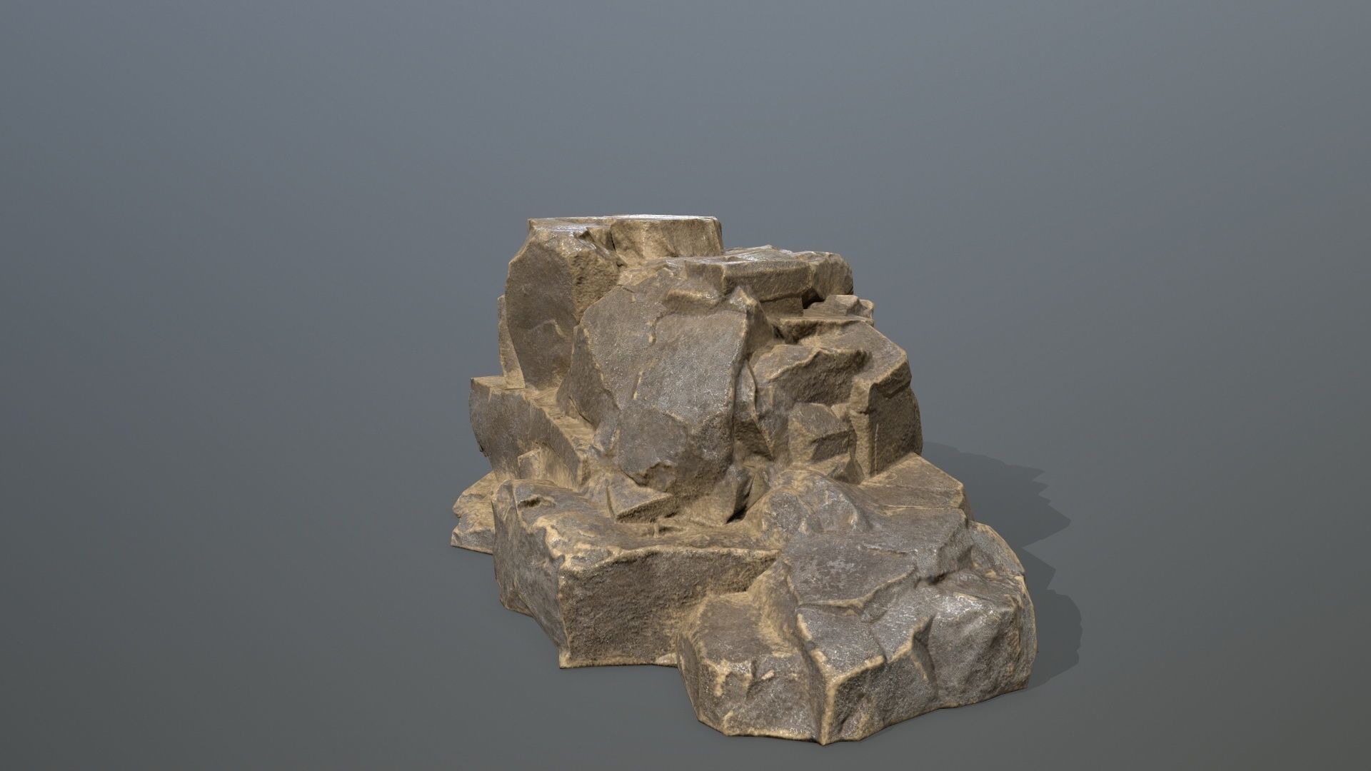 Rock Set Low-poly 3D model_6