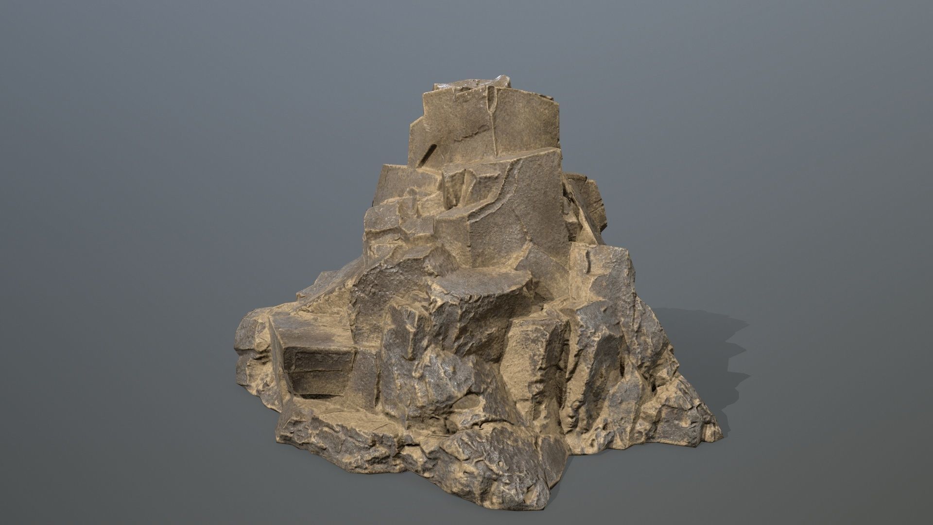 Rock Set Low-poly 3D model_3