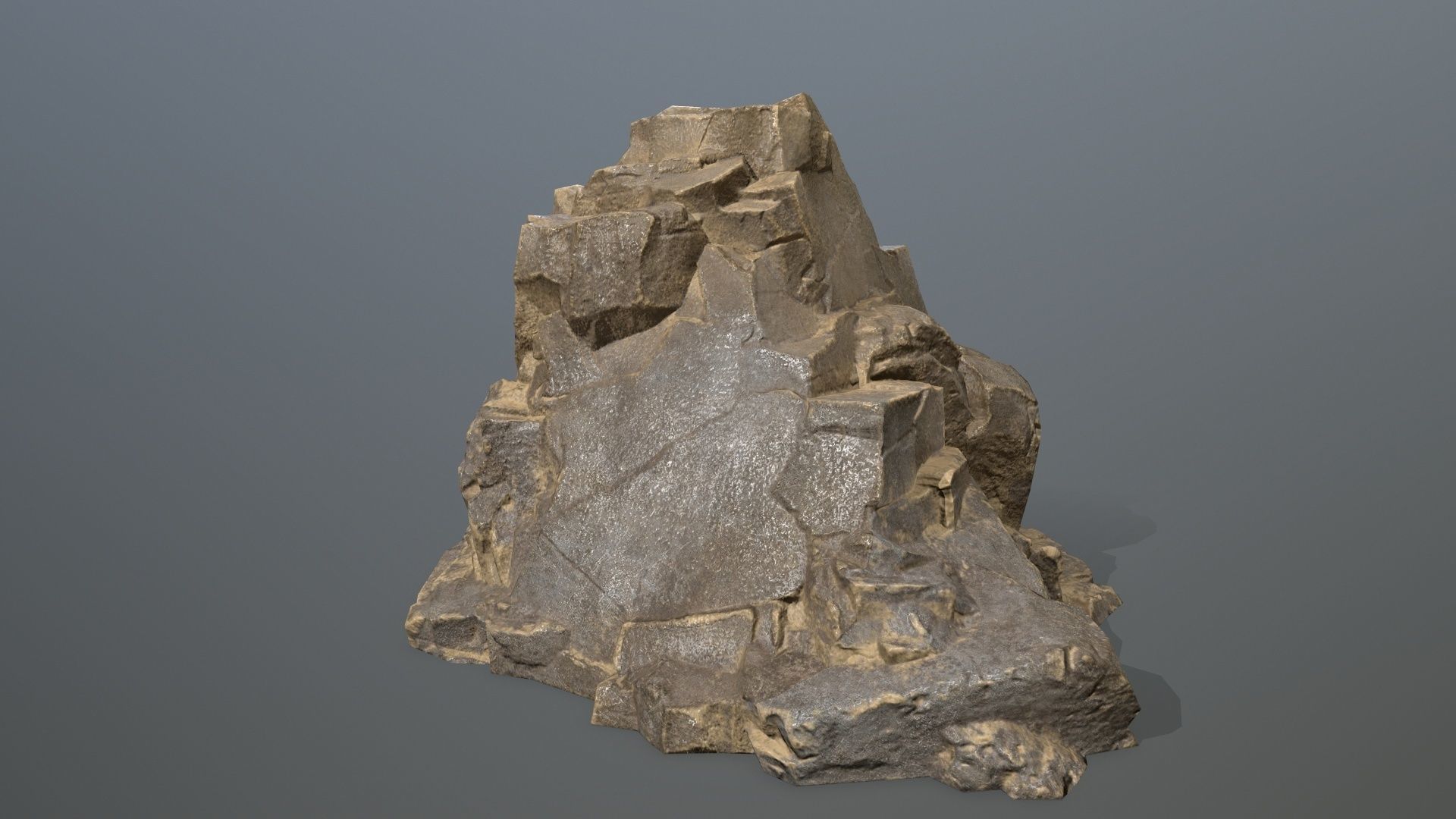 Rock Set Low-poly 3D model_9