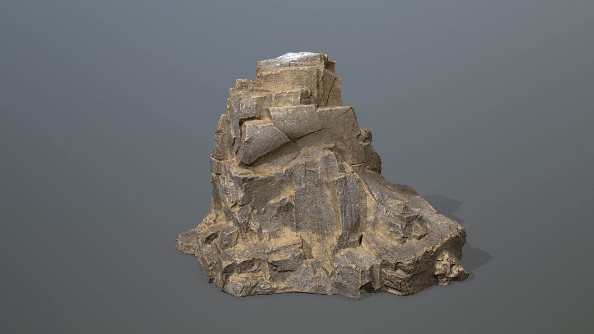 Rock Set Low-poly 3D model_4