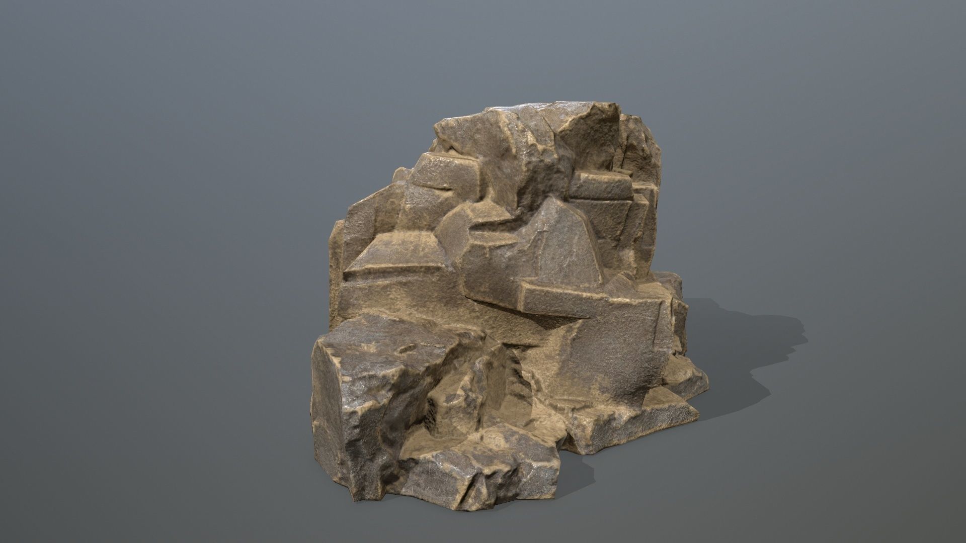 Rock Set Low-poly 3D model_8