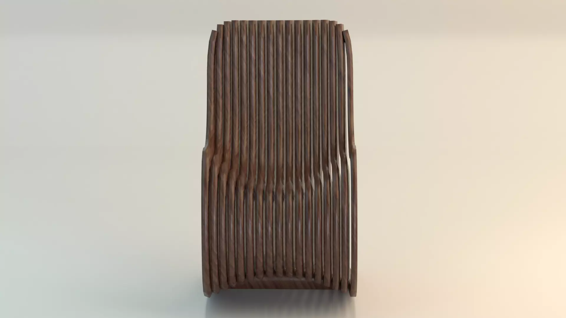 Chair 2 wooden with curved design Low-poly 3D model_0