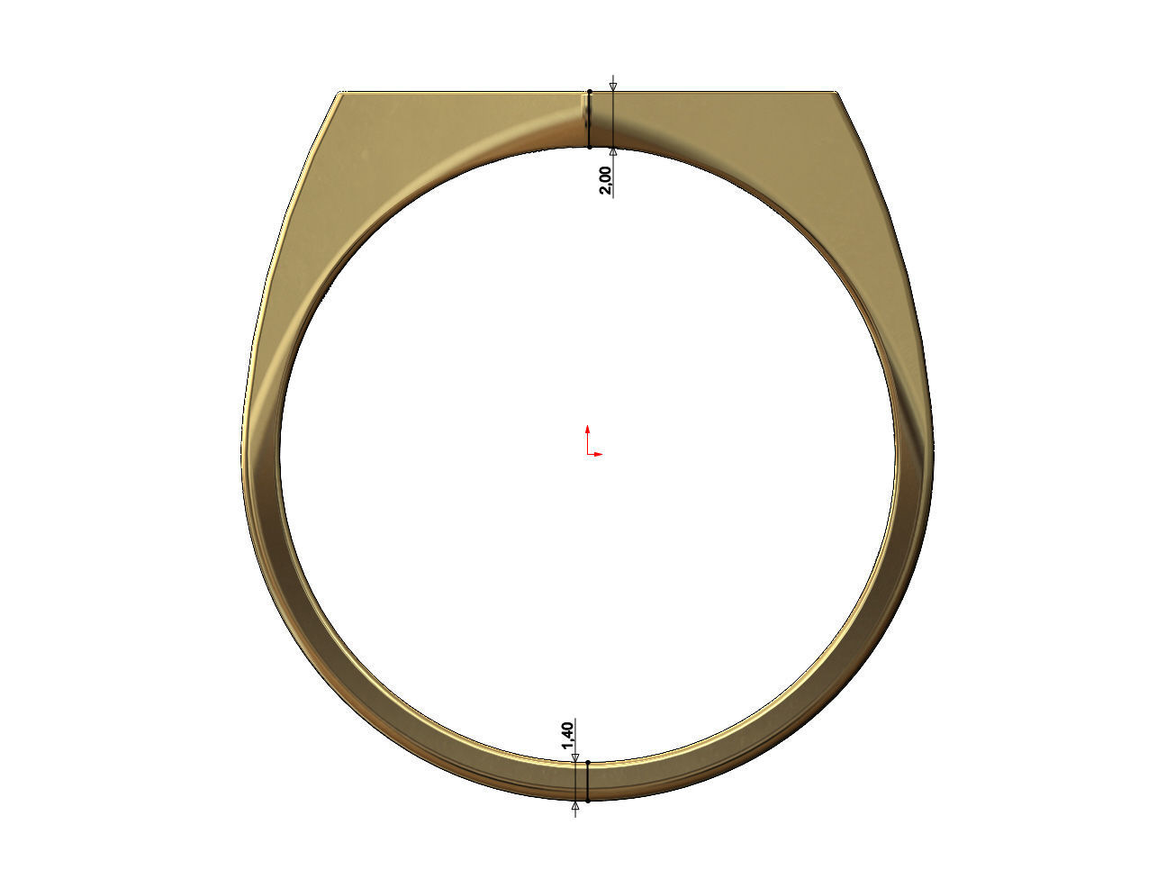 Large Engravble hexagonal signet ring US size 6to13 3D print model_5