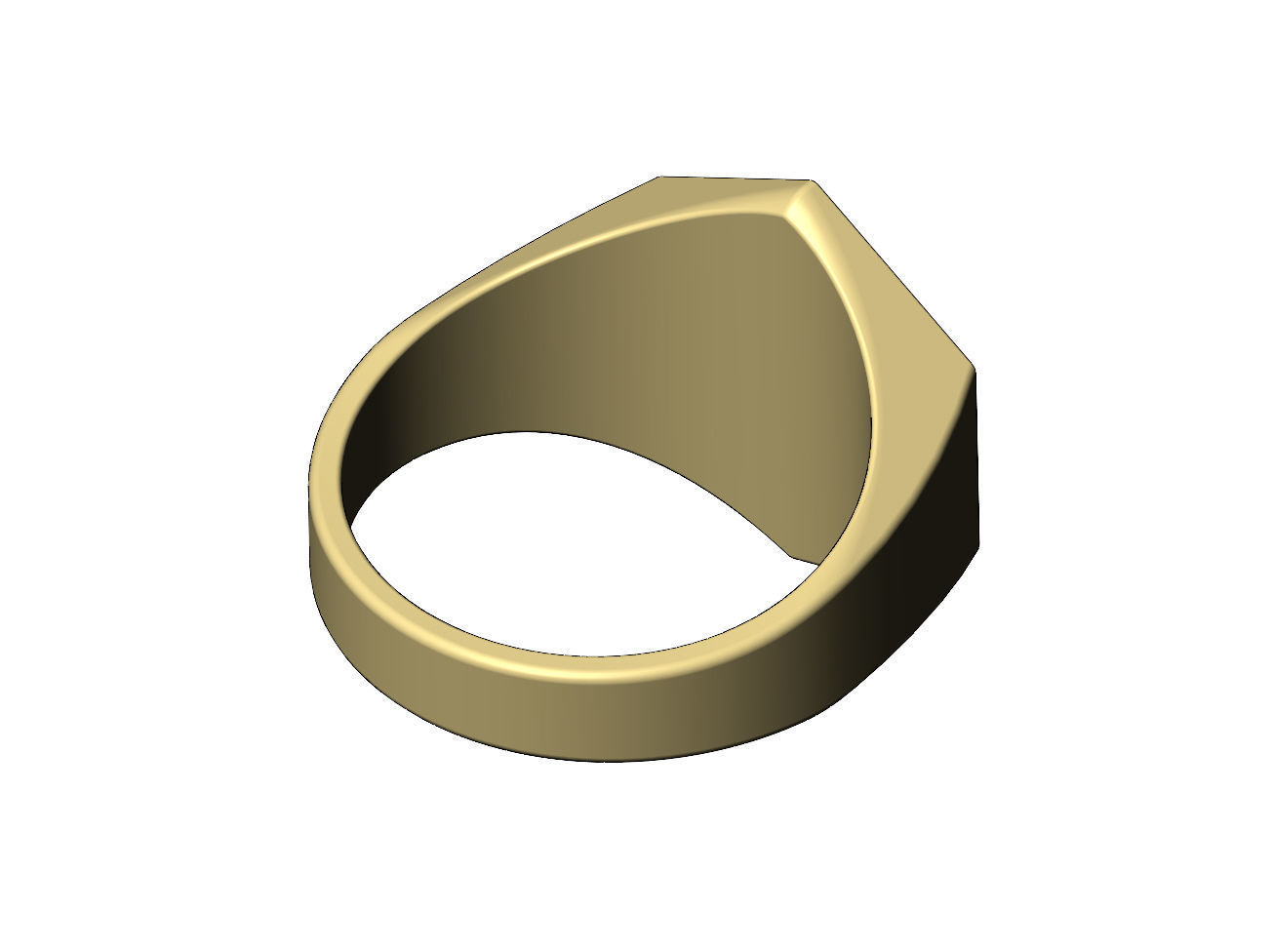 Large Engravble hexagonal signet ring US size 6to13 3D print model_8