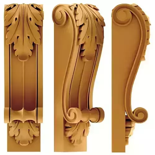 3D Model STL Capital three different carved corbels
