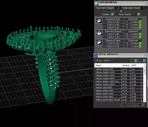 Ring model jewelry Diamond ring design 3D print model