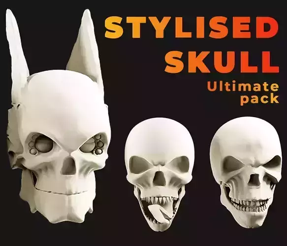 Stylized Skull Basemesh   VDM Brush   Quick Concept 