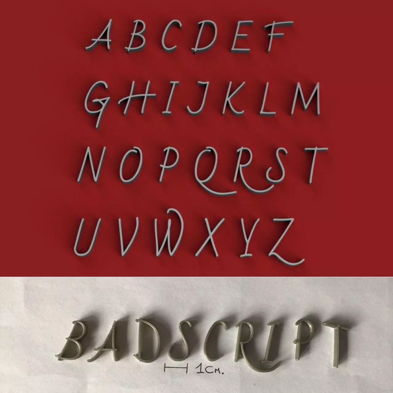 BADSCRIPT uppercase and lowercase 3D Letters STL FILE 3D model 3D ...