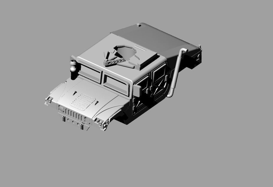 Military Hummer for microminiaturize model 3D model_3