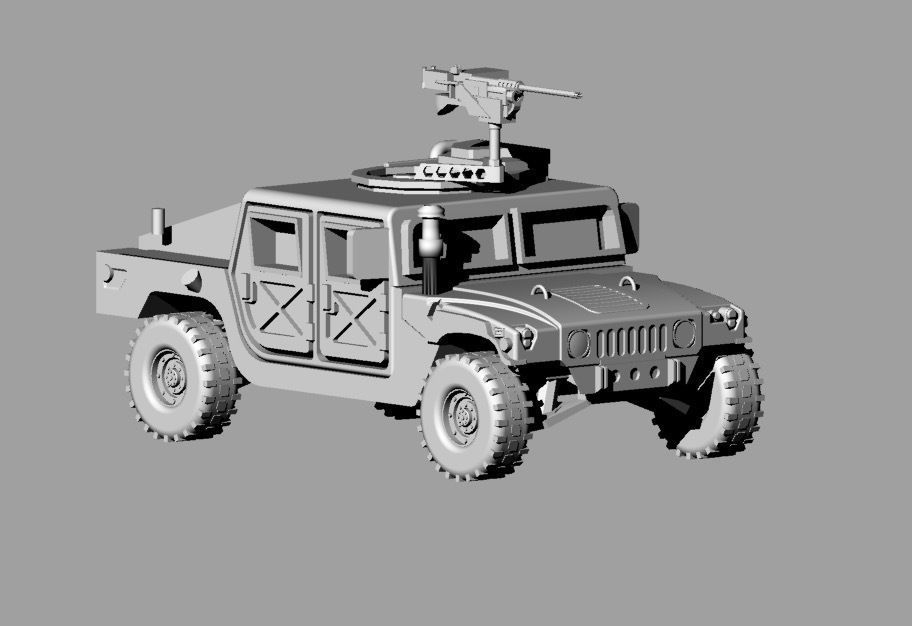 Military Hummer for microminiaturize model 3D model_1