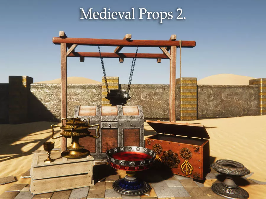 Medieval Props 2 Low-poly 3D model_0