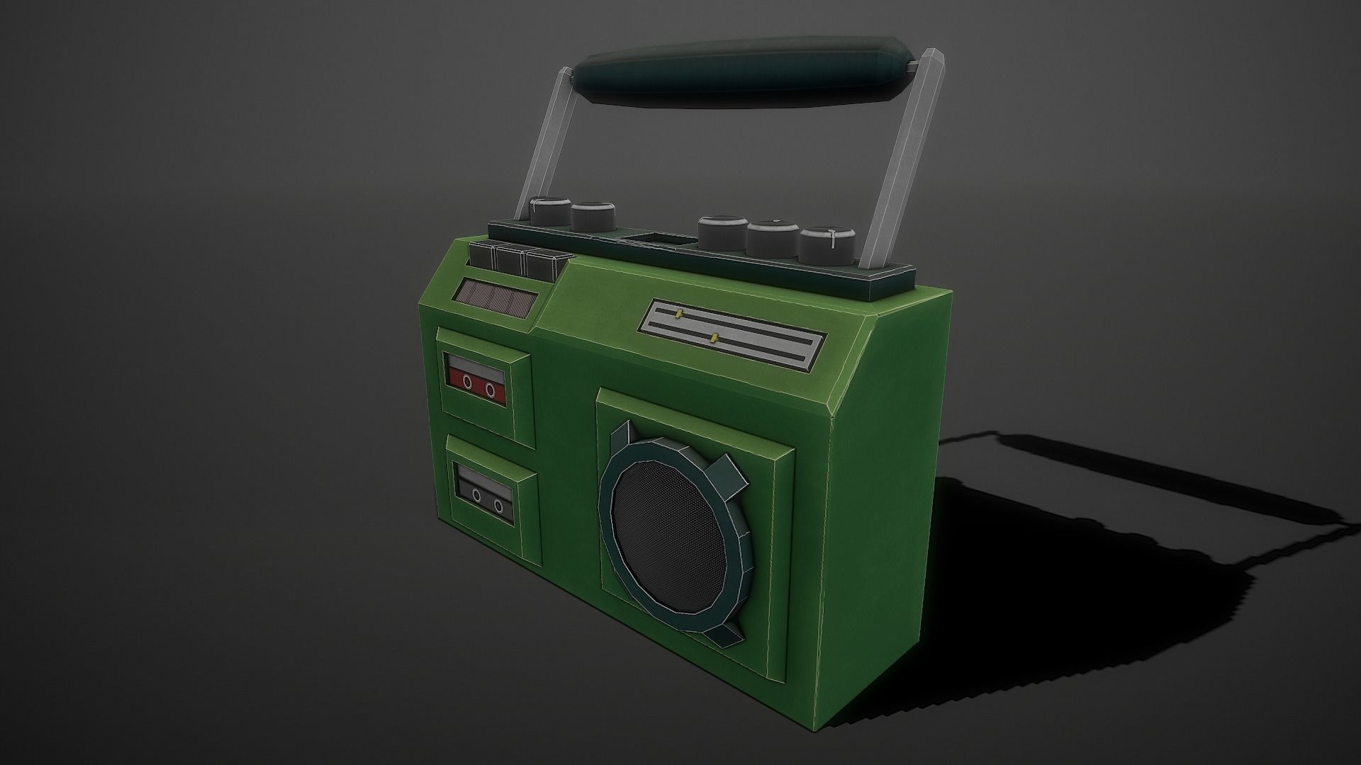 Stylized Radio Low-poly 3D model_2